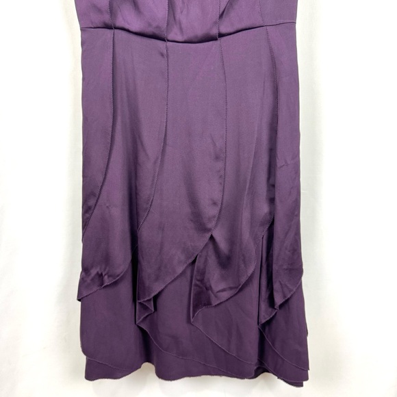Byron Lars Beauty Mark Purple Silk DropWaist Ruffled Sleeveless Midi Dress Sz 2 - Picture 3 of 12